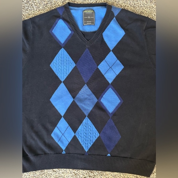 John Bartlett 100% cotton blue v-neck lightweight sweater size XL - Picture 3 of 7